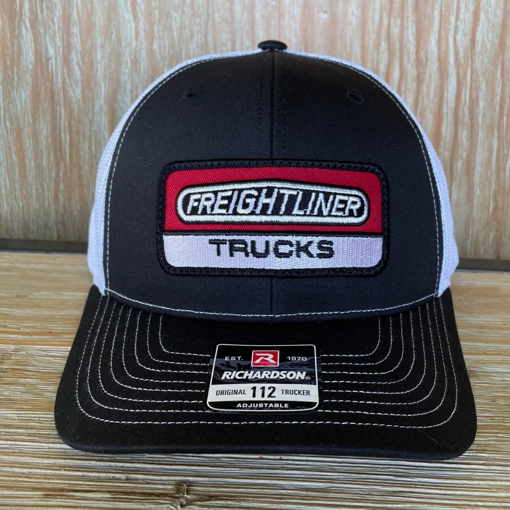 Vintage Freightliner Trucking Patch Hat - New Richardson 112 Black & White Cap - Picture 4 of 9